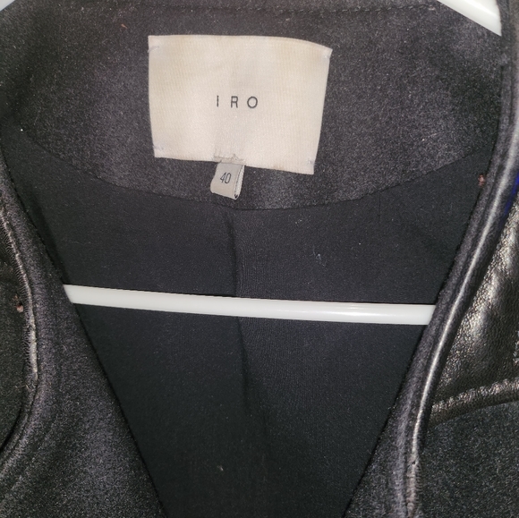 IRO 'Glass' Lamb Leather and Wool Moto Jacket size 40 - Picture 2 of 6
